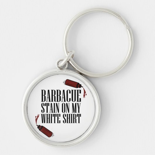 Porte-clés Tige barbecue sur mon blanc (Devant)