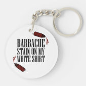 Porte-clés Tige barbecue sur mon blanc (Dos)