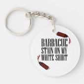Porte-clés Tige barbecue sur mon blanc (Devant)