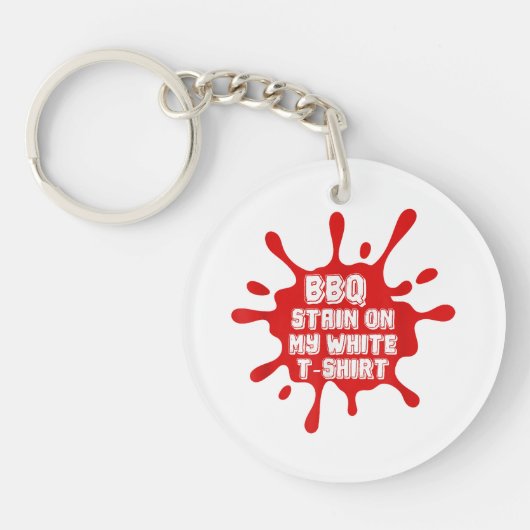 Porte-clés Tige BBQ Sur Ma T Chemise Blanche Drôle Dit Sarcas (Devant)