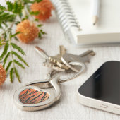 Porte-clés Tiger chaud orange et noir (Côté )