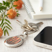 Porte-clés Tiger chaud orange et noir (Côté )