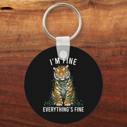 Porte-clés Tiger Christmas I'm Fine Everything Is Fine Wildli (Recto)
