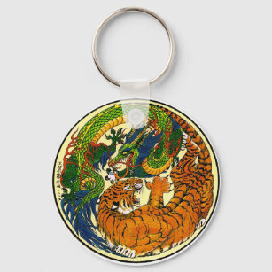 Porte-clés Tiger et Dragon Yin Yang