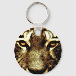 Porte-clés Tiger Eyes Animaux sauvages Bouton de base Porte -