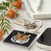 Porte-clés Tiger Face Acrylic Keyring (Devant Droit)