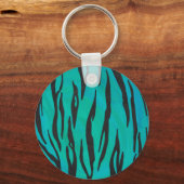 Porte-clés Tiger noir et Turquoise (Recto)