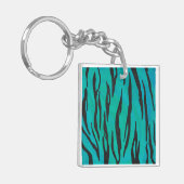Porte-clés Tiger noir et Turquoise (Devant gauche)
