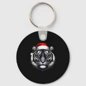 Porte-clés Tiger With Santa Hat Christmas Xmas Lover Zoo Keep (Recto)
