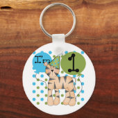 Porte-clés Tigre 1er Anniversaire T-shirts et cadeaux (Recto)