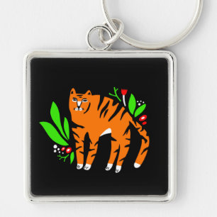 Porte-clés Tigre à flowers