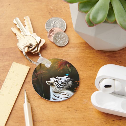 Porte-clés Tigre Blanc Ces Moments D'Amour, Clavier (Bureau)