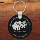 Porte-clés Tigre blanc perdu Kitten Contact Information d'acc (Recto)