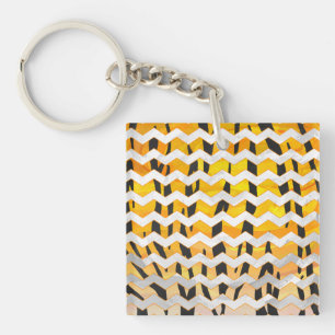 Porte-clés Tigre Chevron noir et orange