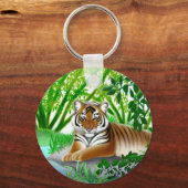 Porte-clés Tigre dans la jungle de Bambou (Recto)