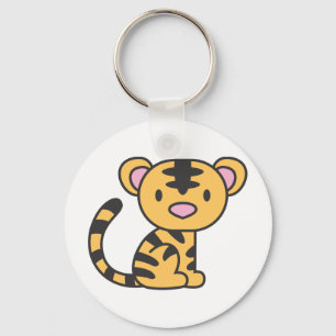 Porte-clés Tigre de bébé mignon fait sur commande s'asseyan