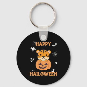 Porte-clés Tigre En Citrouille Tigre Doux Joyeux Halloween
