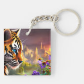 Porte-clés Tigre et cubes bleus (Dos)