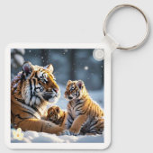 Porte-clés "Tigre et petits en Harmonie" (Dos)