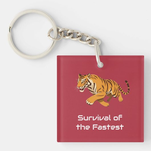 Porte-clés Tigre – La Survie du Plus Rapide (Devant)