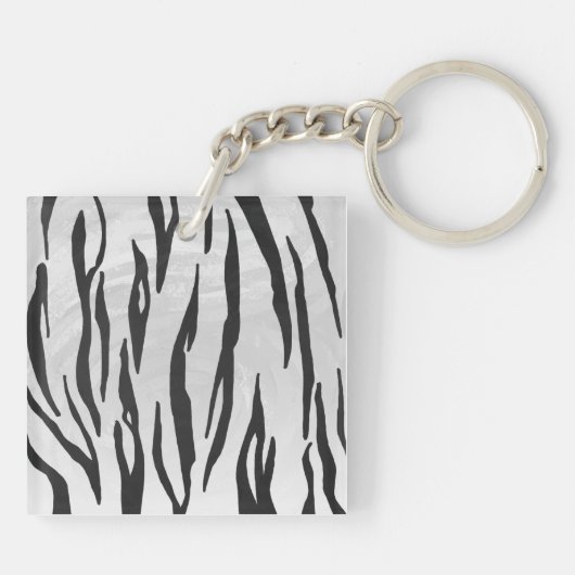 Porte-clés Tigre Monogramme noir et blanc (Dos)