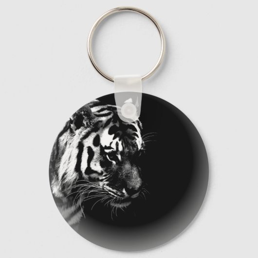 Porte-clés Tigre noir et blanc (Recto)