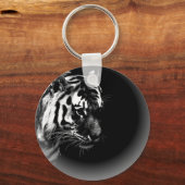 Porte-clés Tigre noir et blanc (Recto)