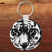 Porte-clés Tigre noir et blanc (Recto)