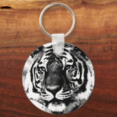 Porte-clés Tigre noir et blanc (Recto)