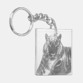 Porte-clés Tigre noir et blanc (Devant gauche)