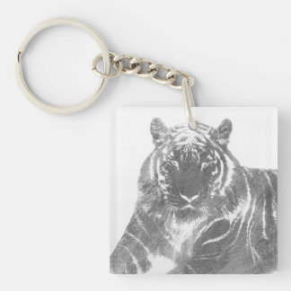 Porte-clés Tigre noir et blanc