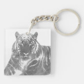 Porte-clés Tigre noir et blanc (Dos)