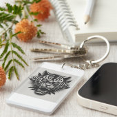 Porte-clés Tigre noir et blanc (Devant droit)