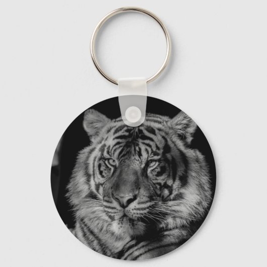 Porte-clés Tigre noir et blanc (Recto)