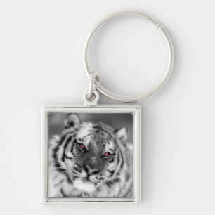 Porte-clés Tigre observé par rose