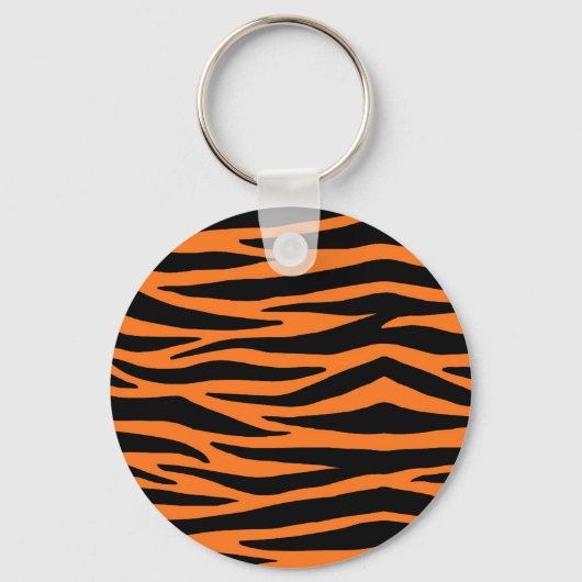 Porte-clés Tigre orange / Bague à touches zébrées (Recto)