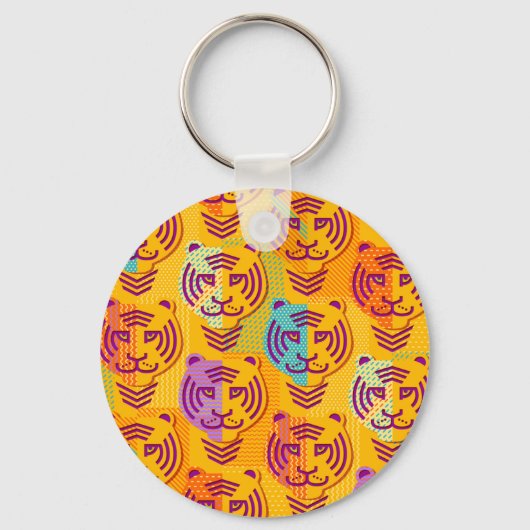 Porte-clés Tigre pattern on dark yellow (Recto)