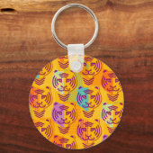 Porte-clés Tigre pattern on dark yellow (Recto)