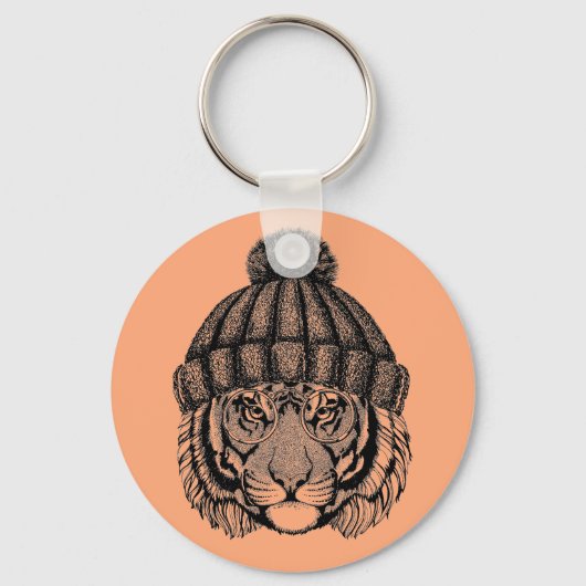 Porte-clés Tigre prêt pour la mode hiver (Recto)