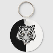 Porte-clés Tigre sur fond noir et blanc (Verso)