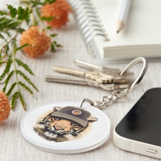 Porte-clés Tigre surfant (Devant droit)