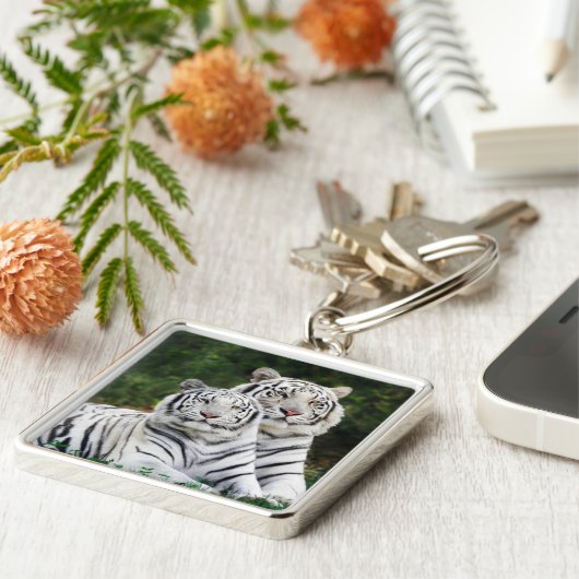 Porte-clés Tigres blancs (Côté)