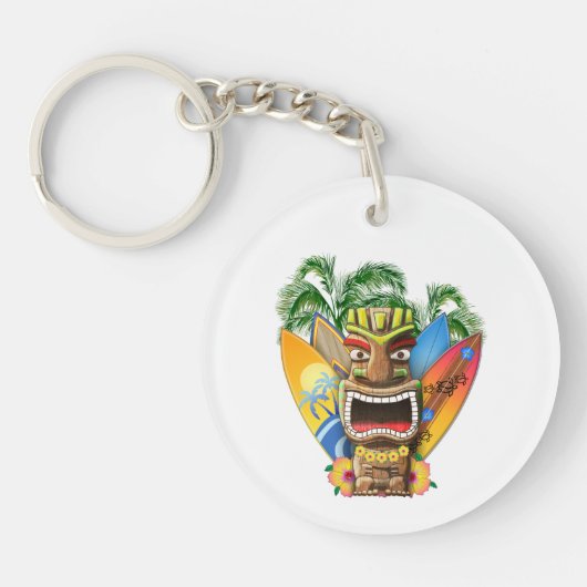 Porte-clés Tiki hawaïen surfant (Devant)