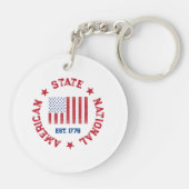 Porte-clés Timbre circulaire American State National East 177 (Dos)