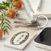 Porte-clés Timbre de bibliothèque Établissement Smithsonian 1 (Devant droit)