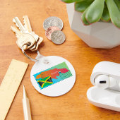 Porte-clés Timbre de style carte de Jamaïque
