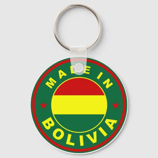 Porte-clés timbre étiquette du drapeau de la bolivie (Recto)
