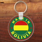 Porte-clés timbre étiquette du drapeau de la bolivie (Recto)