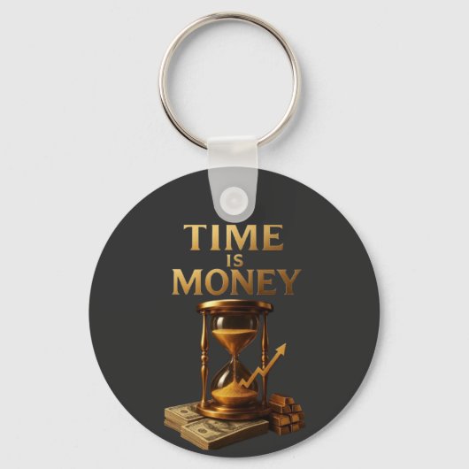 Porte-clés Time Is Money | Powerful Motivational Design (Recto)