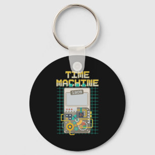 Porte-clés Time Machine Retro Temps Vintage Voyage Cadeau